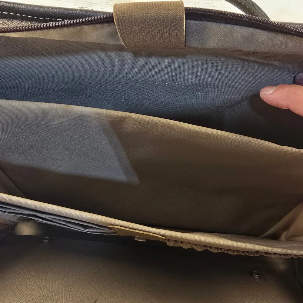 Samsonite Brown Diamond Pattern Laptop Briefcase Business Travel Bag Organizer